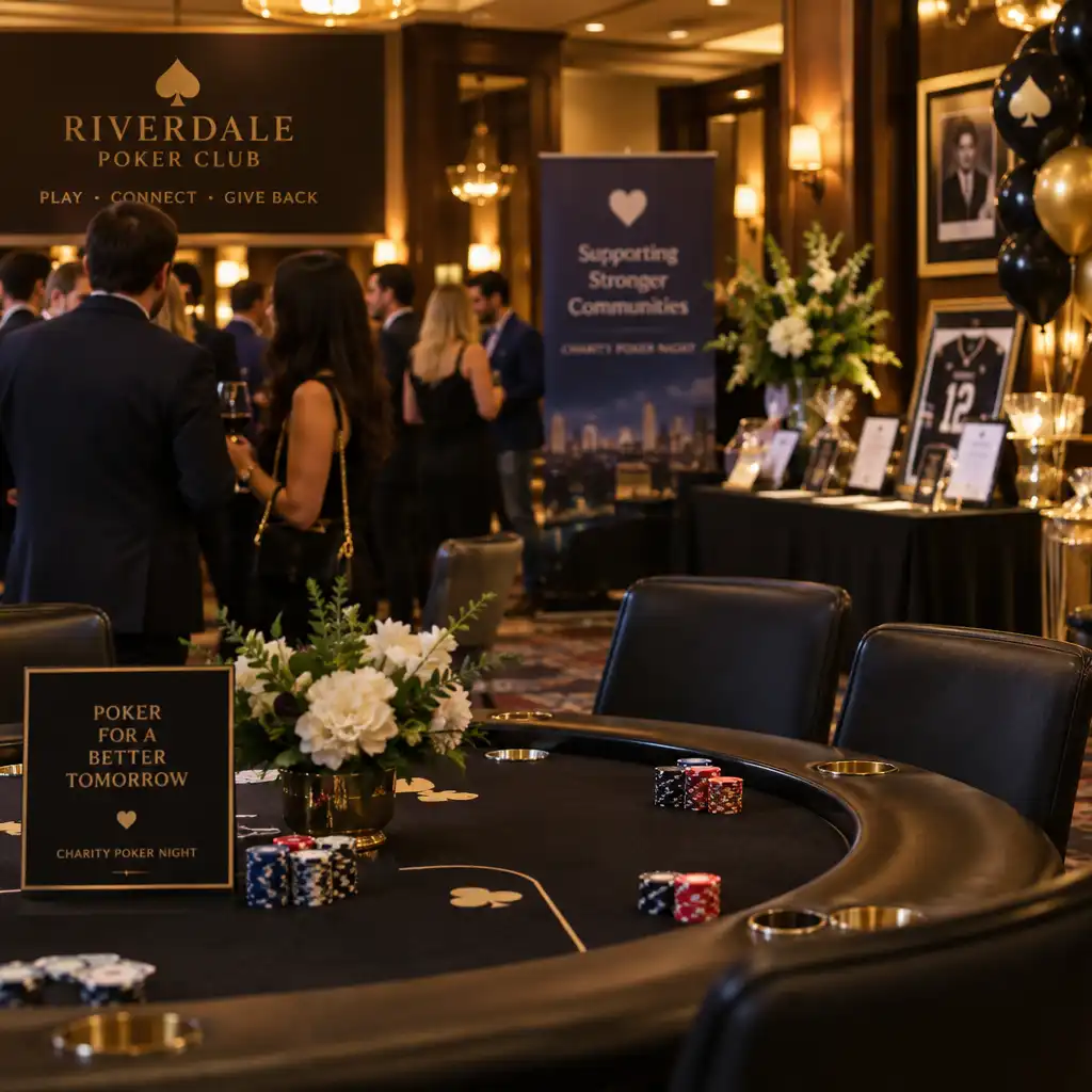 Speciální event v pokerovém klubu s lidmi a dekoracemi